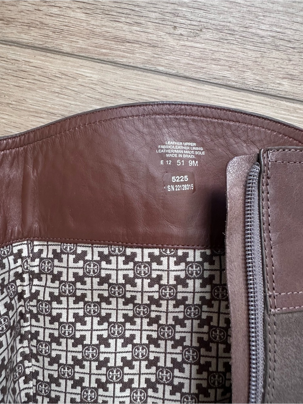 Tory Burch Brown Leather and Suede Mid-Calf Riding Boots - Picture 4 of 7